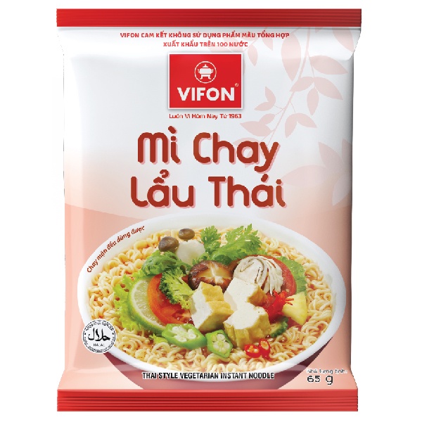 (Tặng 1 gói )Thùng 30 Mì Chay Lẩu Thái VIFON (65g / Gói)