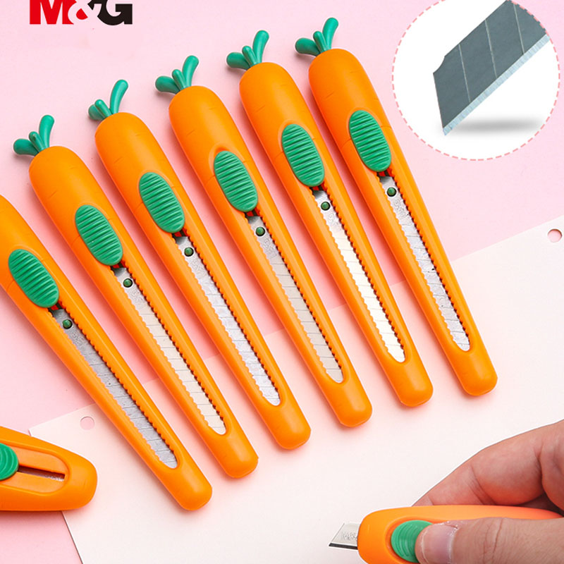 Dao rọc giấy kute mini lưỡi dài, lưỡi ngắn củ cà rốt