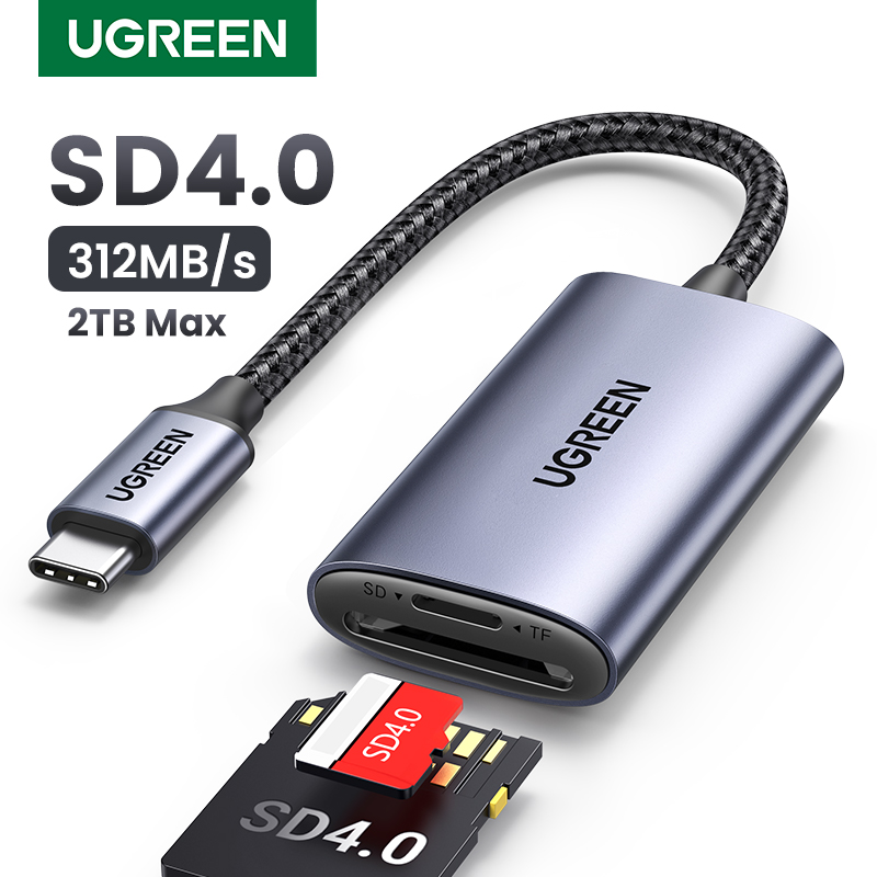 Ugreen sd4.0 usb c đầu đọc thẻ sd, đầu đọc thẻ micro sd 2 trong 1 usb c, đầu đọc thẻ nhớ cho tf sd micro sd sdxc sdhc mmc rs-mmc micro sdxc uhs-i thẻ cho macbook pro, ipad pro, ipad air, samsung ngân hà