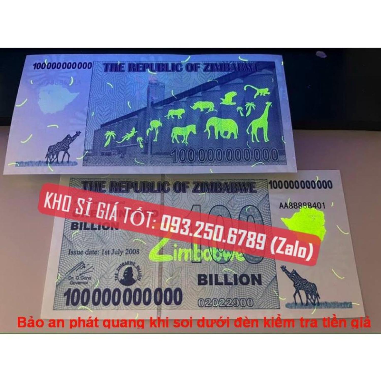 HÀNG CHUẨN Sỉ tờ tiền Kỉ Niệm 100 Tỷ Zimbabwe lưu niệm làm quà tặng sưu tầm