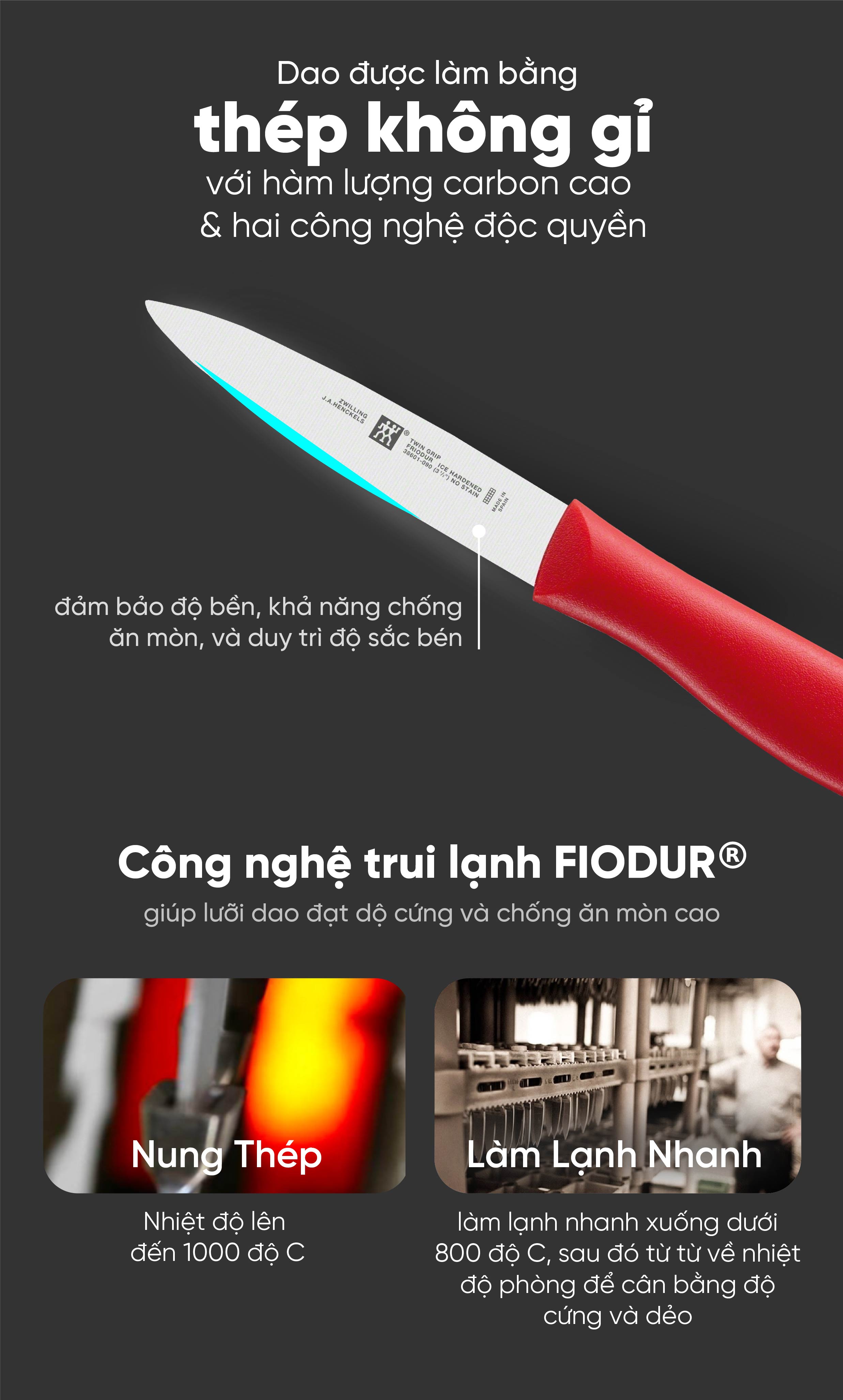 ZWILLING - Bộ dao Twin Grip màu đỏ - 2 món
