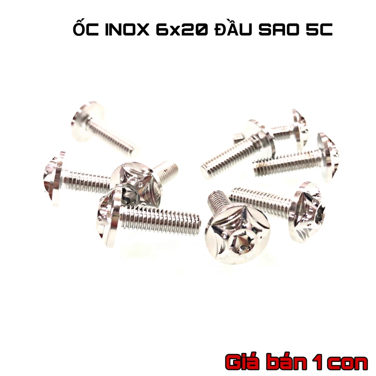 Ốc inox salaya đầu sao 6x15 hoặc 6x20