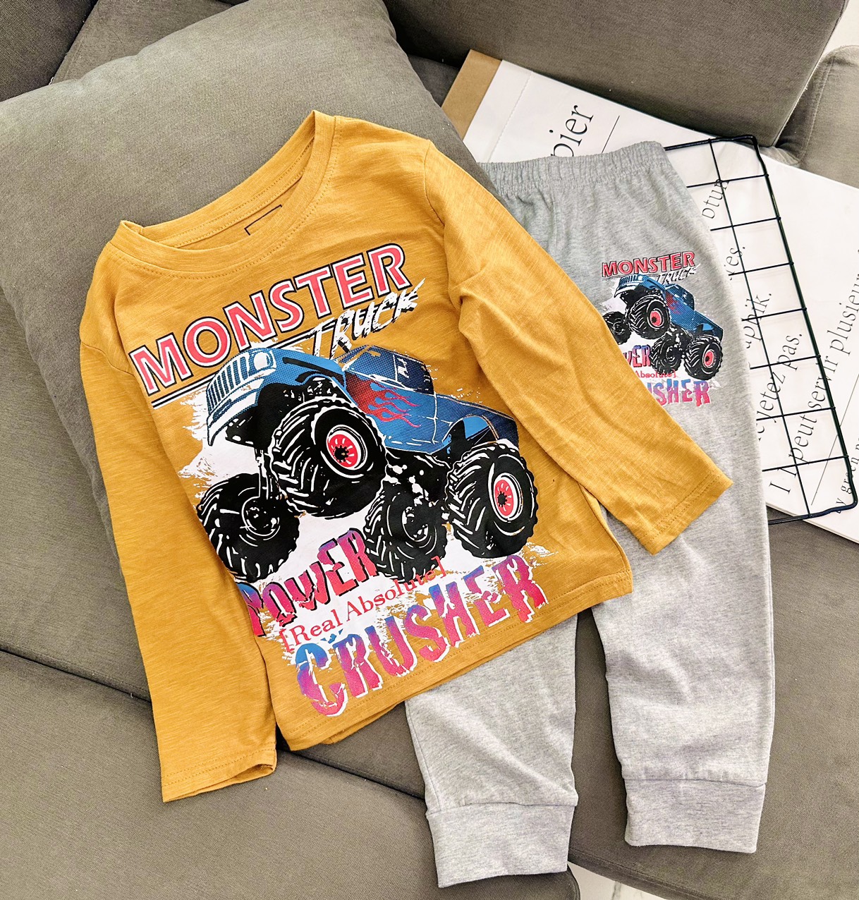Đồ bộ dài bé trai dài tay quần dài cotton xuất dư size nhí đại - Quần áo tay dài bé trai Tinshop.hcm DXT