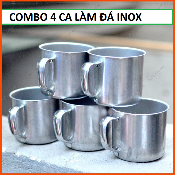Ly inox có quai uống nước. Ca làm đá có quai bằng inox ly làm đá inox ly đá để tủ lạnh
