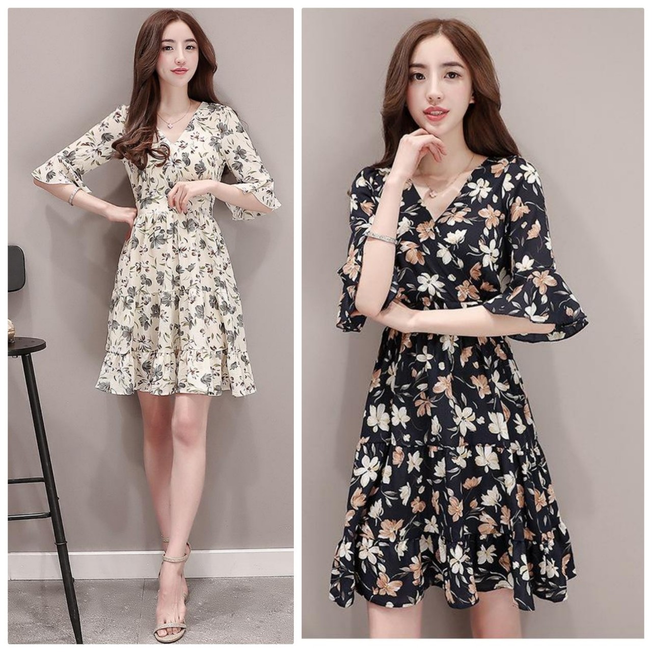 Đầm matxi biển cổ v dự tiệc sang trong beyeu1688 - by7010a