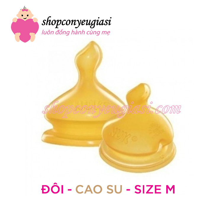 Núm ty nuk cao su - đôi - cổ rộng - 0-6m/6-18m