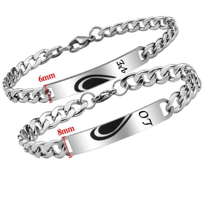 Vòng tay đôi cặp tình nhân không đen, dị ứng ( 1 cặp)