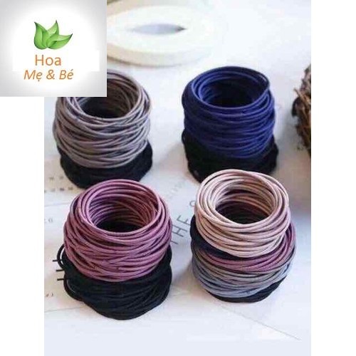 [HCM]Set 100 dây cột tóc Bịch 100 dây cột tóc Combo 100 dây chun buộc tóc Dây cột tóc cho nữ Cột tóc nữ Dây buộc tóc nữ