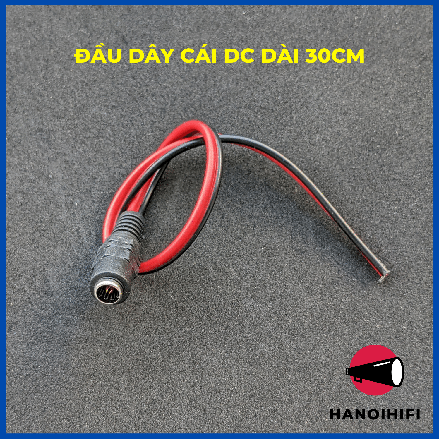 Dây nguồn DC, đầu jack Cái, jack đực DC005 5.5x2.1mm đúc sẵn (lõi đồng nguyên chất)