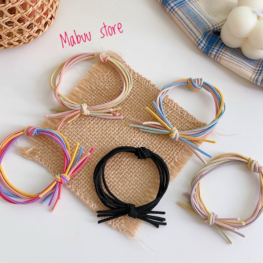 Combo 5 Dây Buộc Tóc, Cột Tóc Kiểu 5 Sợi Thắt Nút