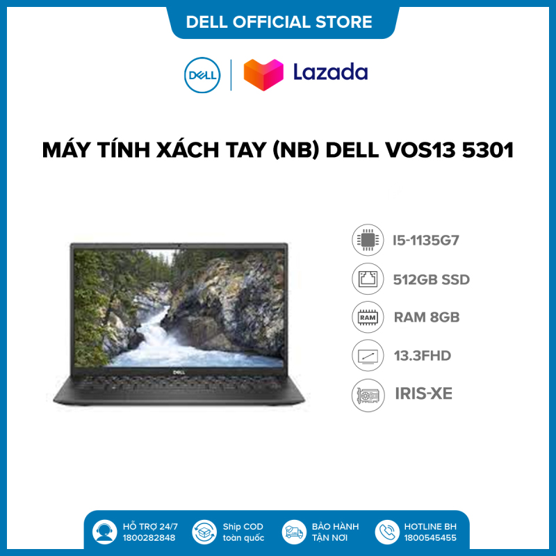Laptop Dell Inspiron 5301 | i5-1135G7 | 8GB RAM | 512GB SSD | NVIDIA GeForce MX330 2GB | 15.6 FHD | Black | Win 10[Giao hàng 29/5]