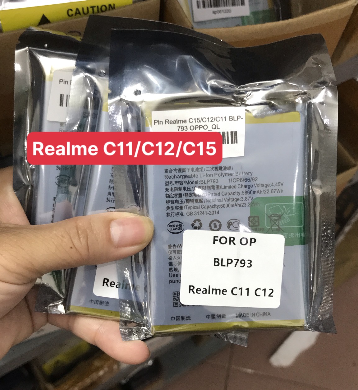 Pin realme c11 / c12 / c15 / blp793 zin dung lượng 6000mah