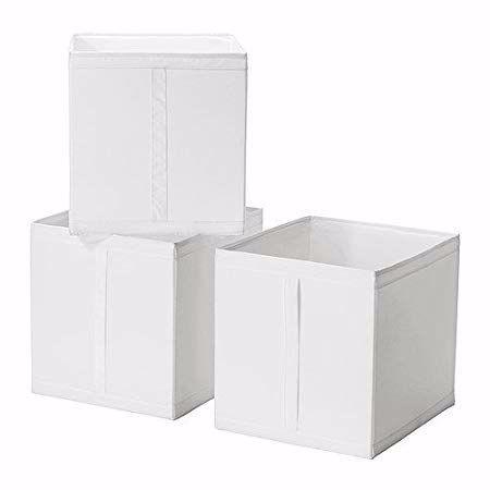Bộ 3 hộp đựng đồ cao cấp ikea skubb ( trắng )