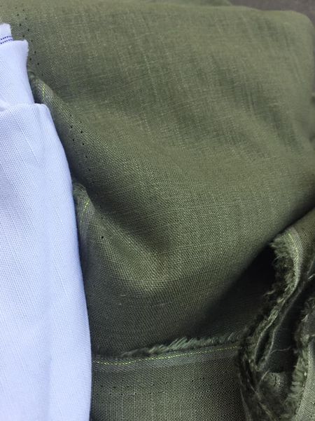 Vải linen tưng gân màu rêu!