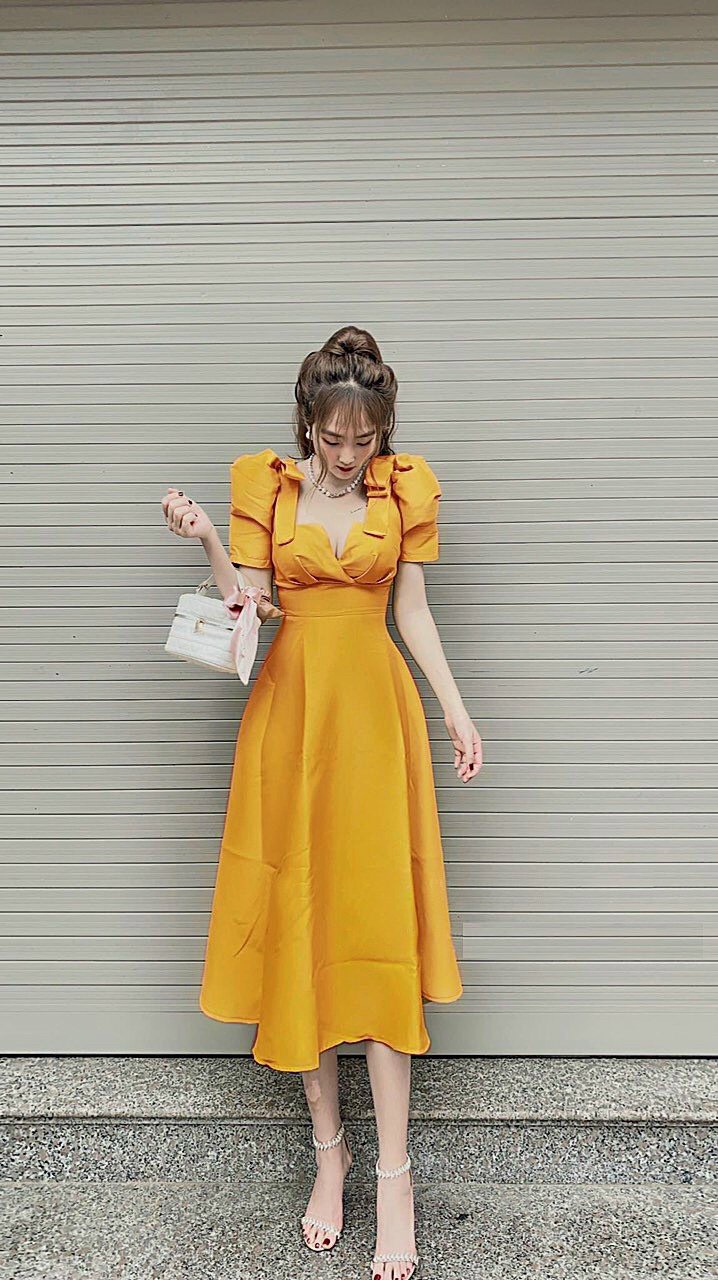 Đầm dài tay phồng bigsize 60-90kg có size
