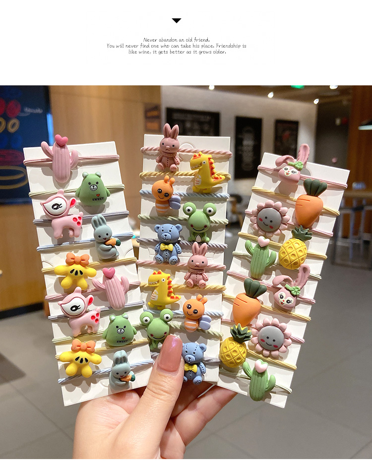 Set 10 Dây Buộc Tóc Hoạt Hình Dễ Thương Cho Mẹ Và Bé