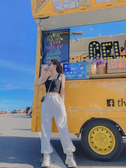Quần Jogger Nữ Bo Gấu Chất Đũi Cá Tính
