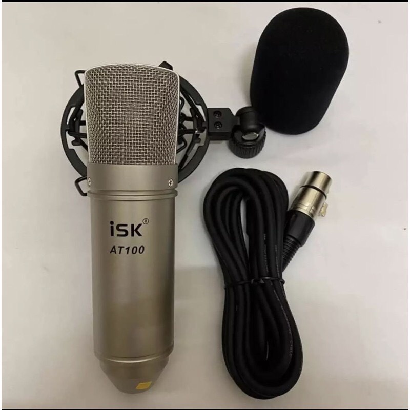Bộ ComBo Hát Karaoke Thu Âm Online AT100-Chính Hàng Kèm Sound card XOX K10 Bản 2020 Chân Màng Tai Nghe Chup Tai BH 1 nam