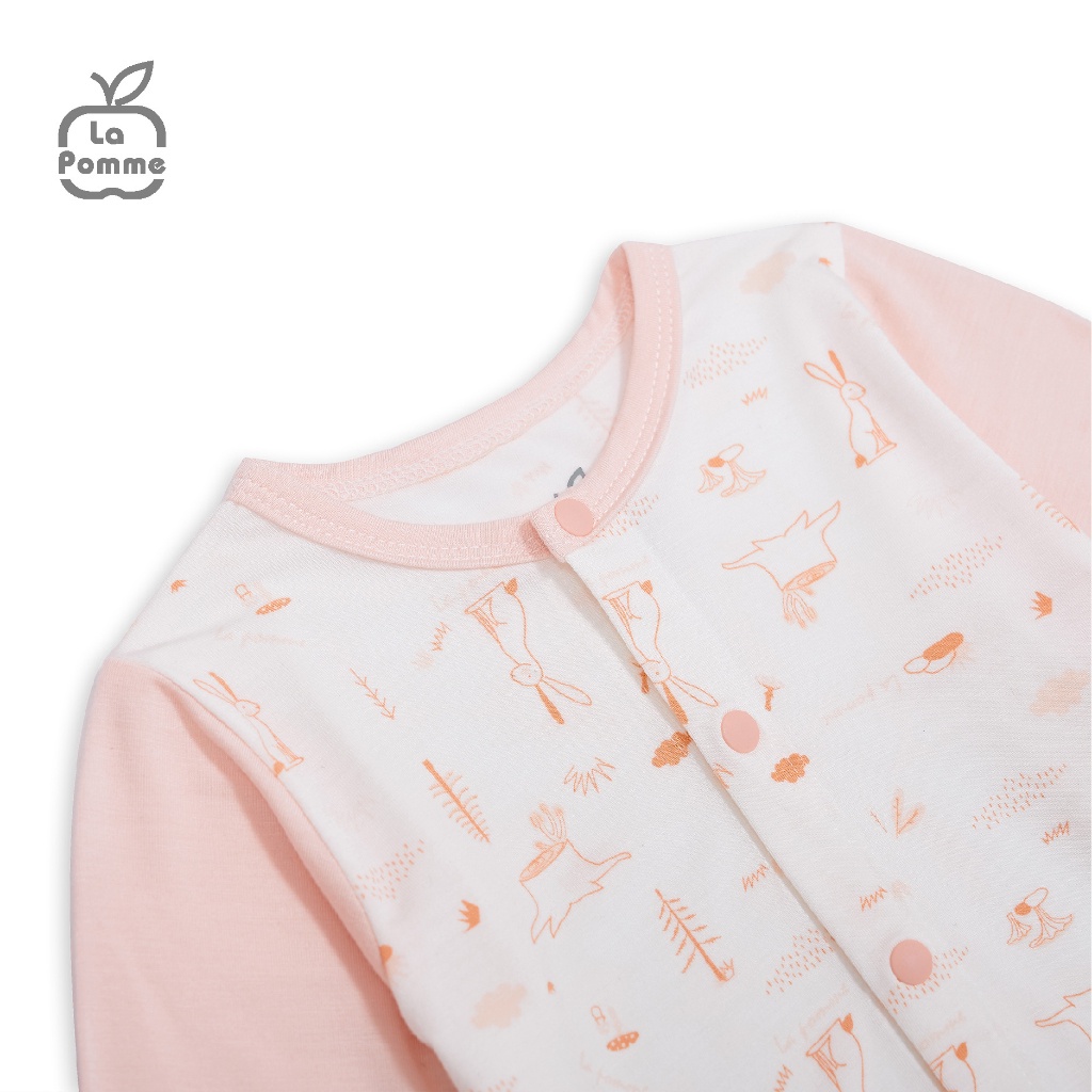 Bộ dài tay La Pomme cúc giữa Petit