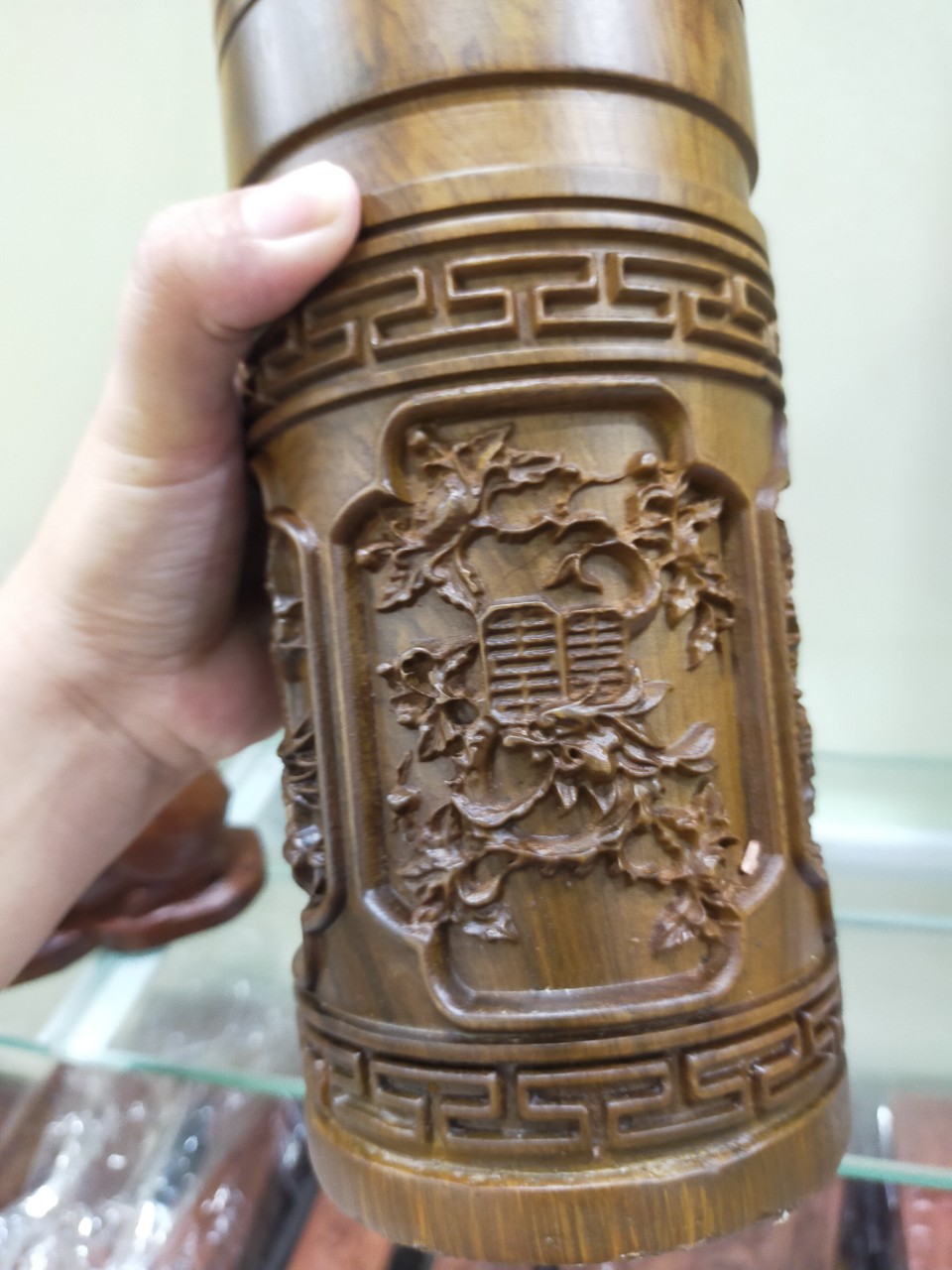 Ống đựng nhang bằng gỗ bách xanh