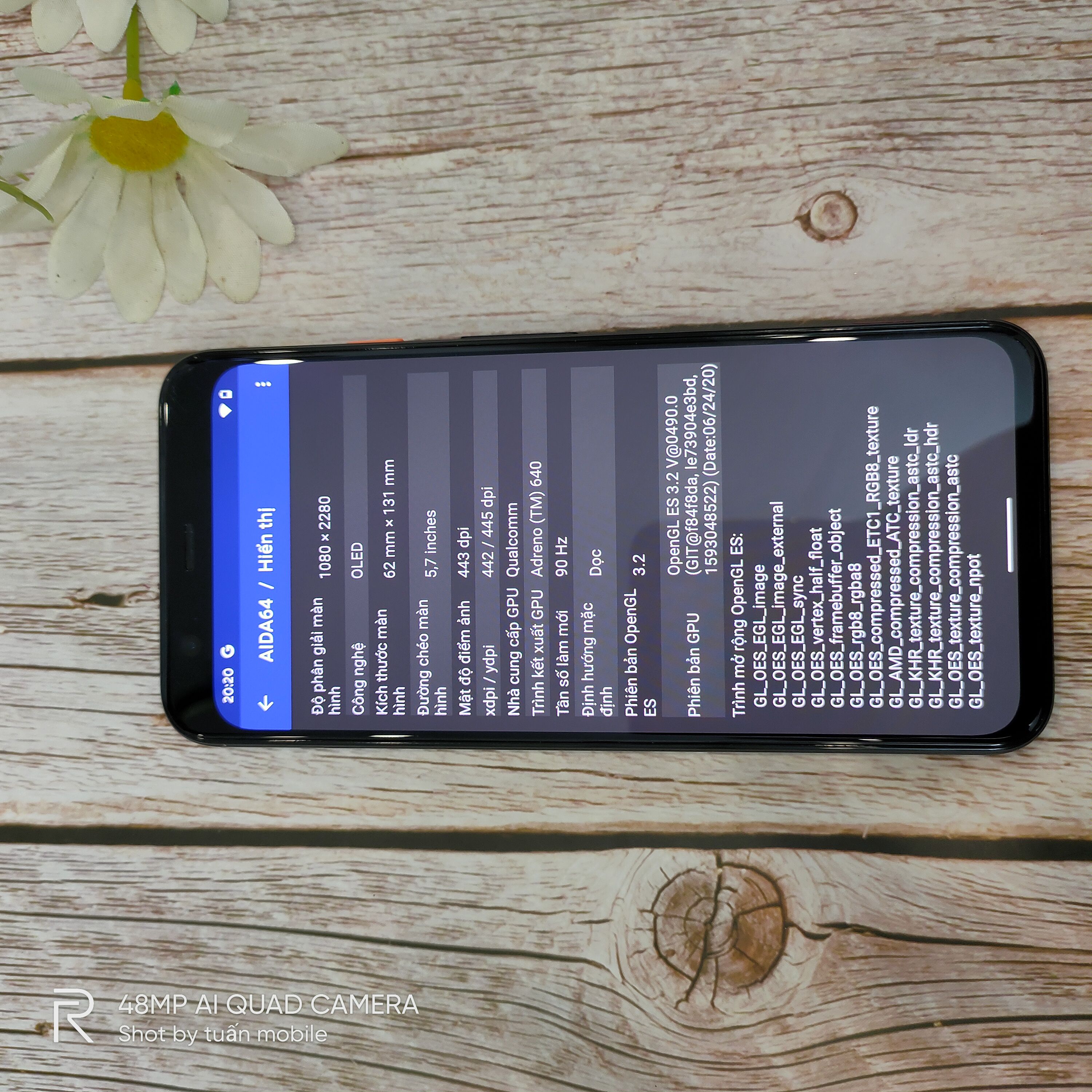 Điện thoại google pixel 4,Ram 6/64Gb,Snap 855,poled 5.7''