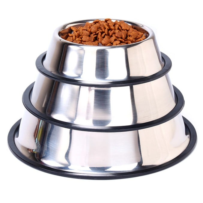 Bát inox trắng cho thú cưng
