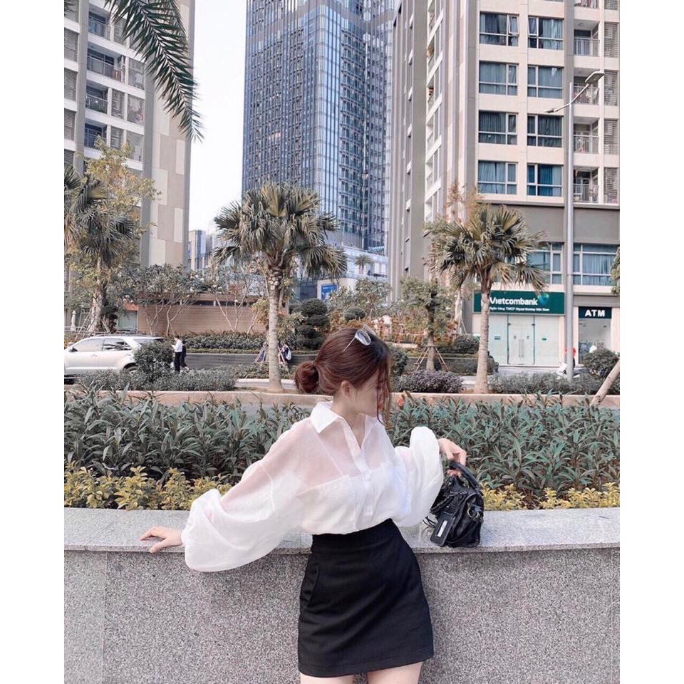 Chân váy chữ A có túi C001 ĐEN