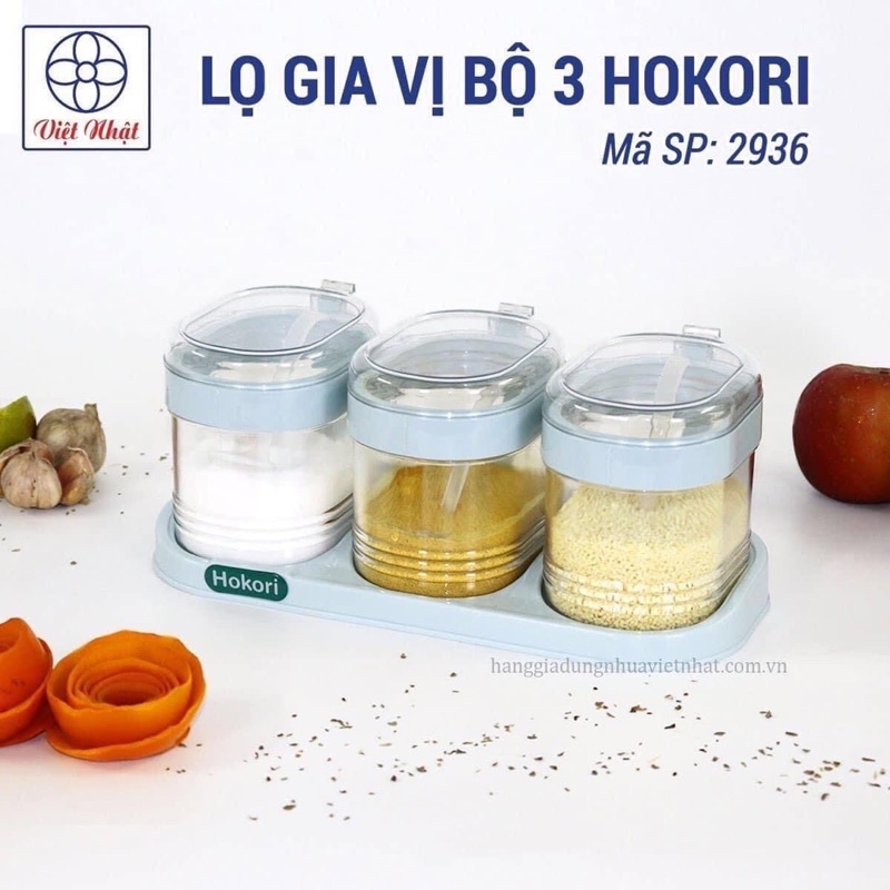 Hộp đựng gia vị 3 hủ, Hũ, lọ đựng gia vị cao cấp - Bộ Hộp đựng gia vị 3 hủ đa năng - Hộp đựng gia vị 3 hủ tiện lợi