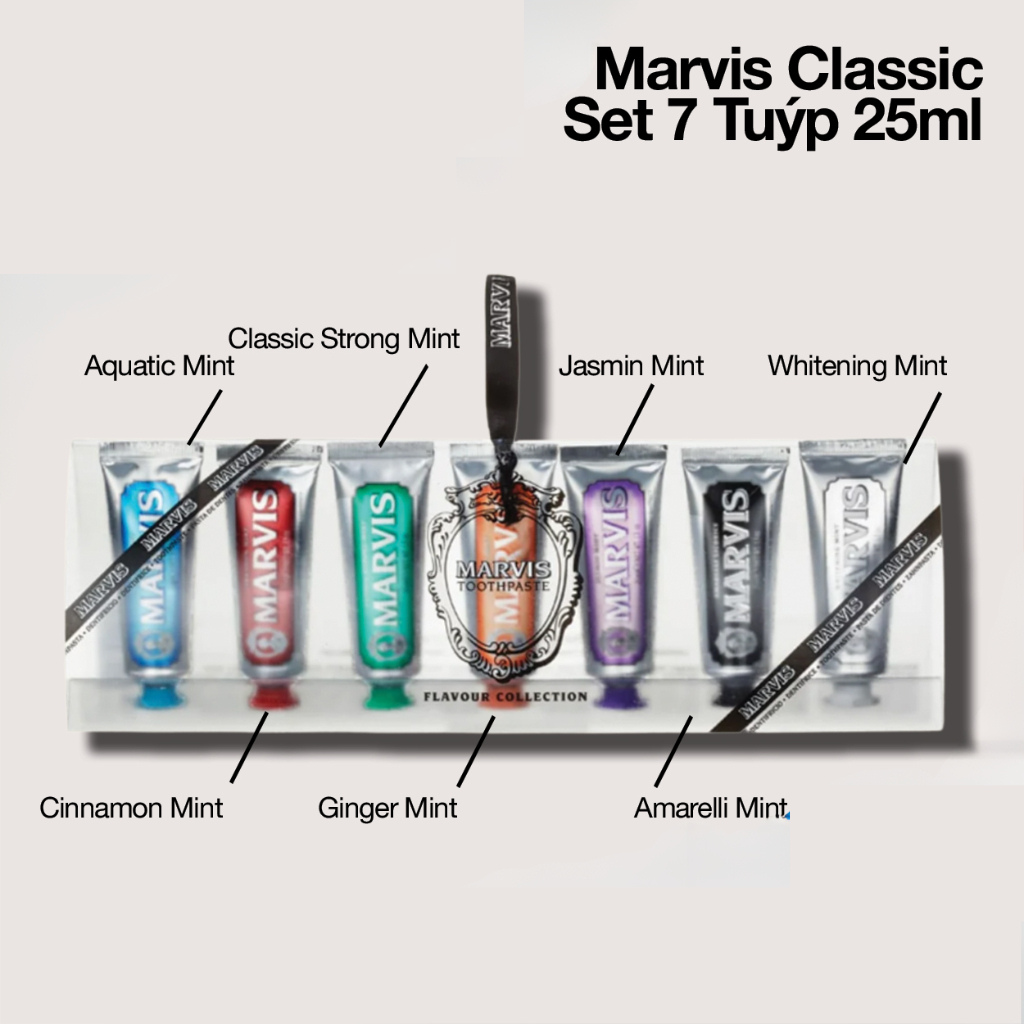 Kem Đánh Răng Marvis Set 7 Tuýp 25ML 7 Flavour Pack 25ML - Marvis