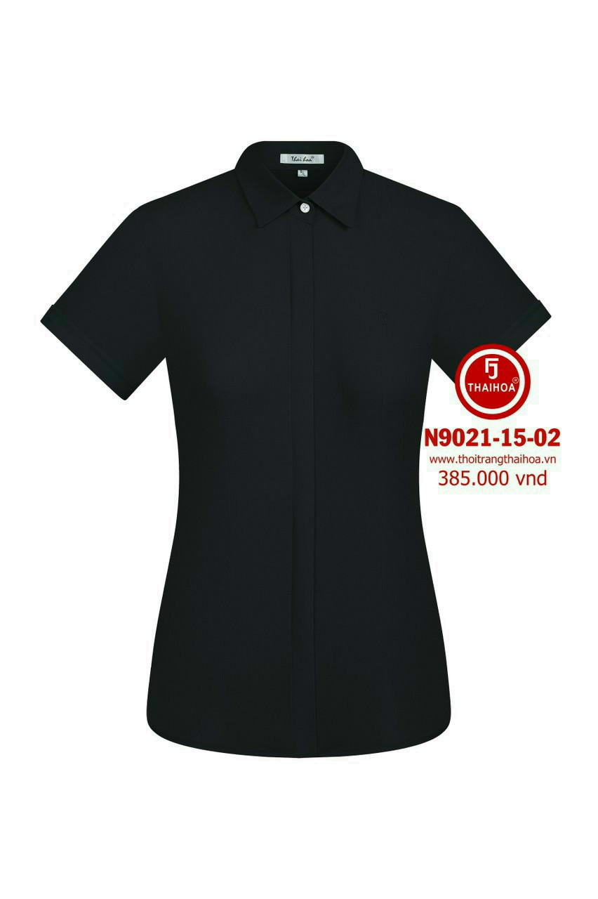 CHÍNH HÃNG THÁI HOÀ Áo sơ mi cao cấp chống nhăn thoáng mát màu đen 772-15 9021-15