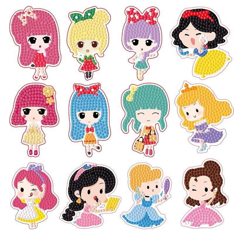 Bộ sticker tranh đính đá handmade cho các bé