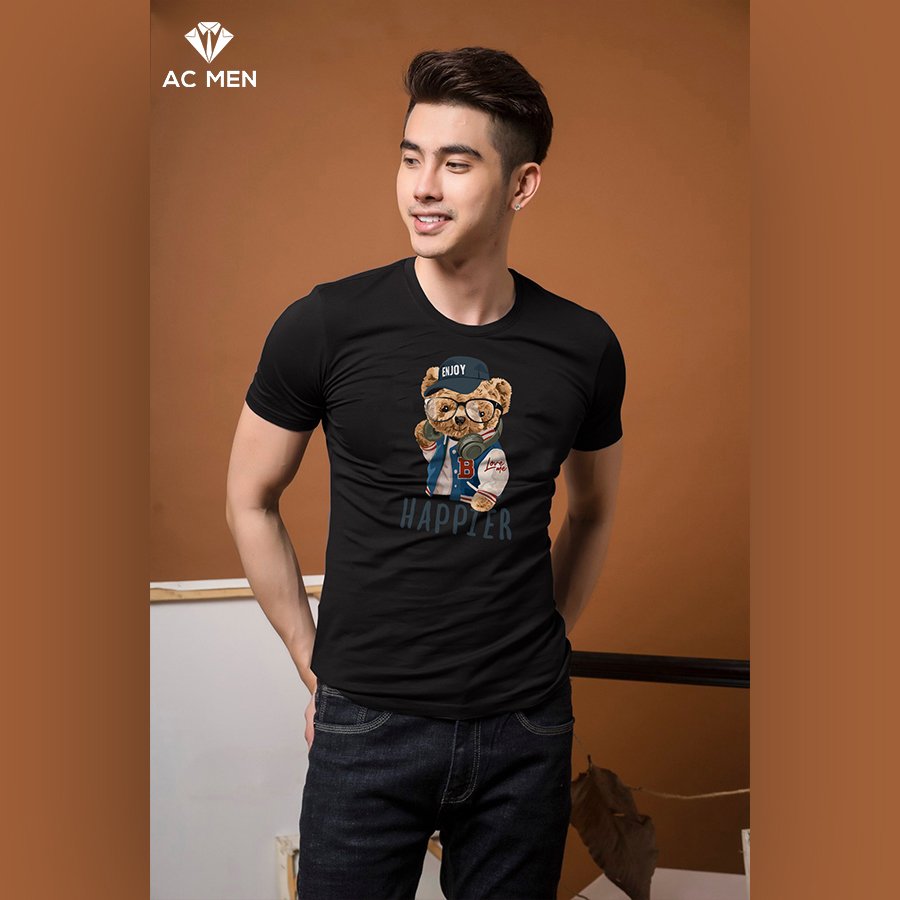 Áo Thun Nam In Hình Gấu HAPPIER - AC MEN