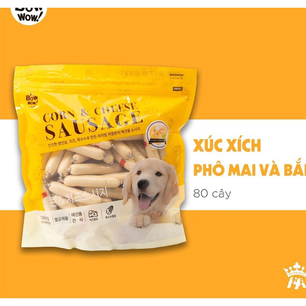 XÚC XÍCH PHÔ MAI BẮP BOWWOW CHO CHÓ - 1 cây