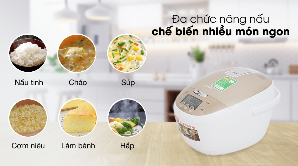 [Giá cực sốc] Nồi cơm điện tử Sharp 1.8 lít KS-COM181CV-GL hàng chính hãng