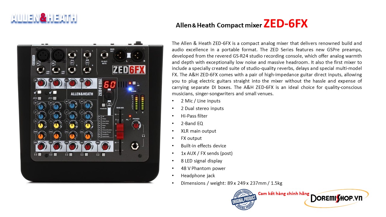 [HCM]Audio Mixer Allen&Heath ZED-6FX