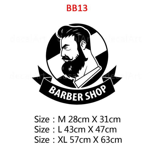 Decal Trang trí Barber, Salon cắt tóc P1