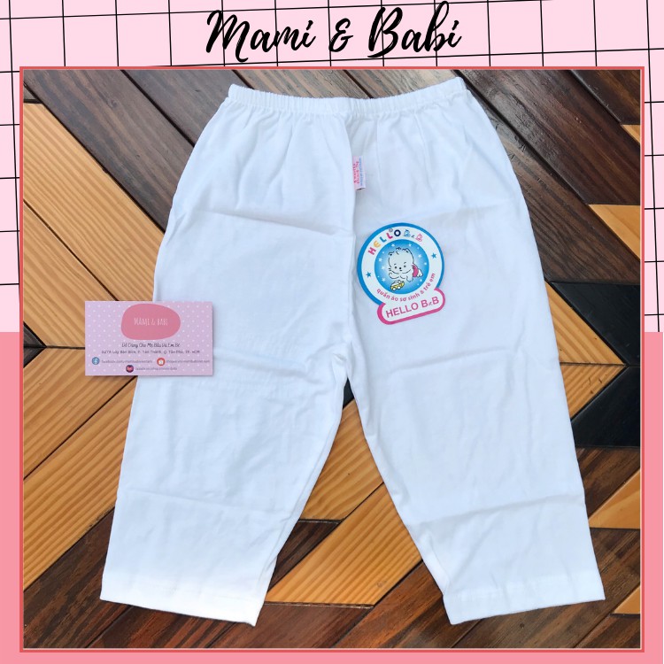 Quần dài trắng sơ sinh cho bé hello b&b