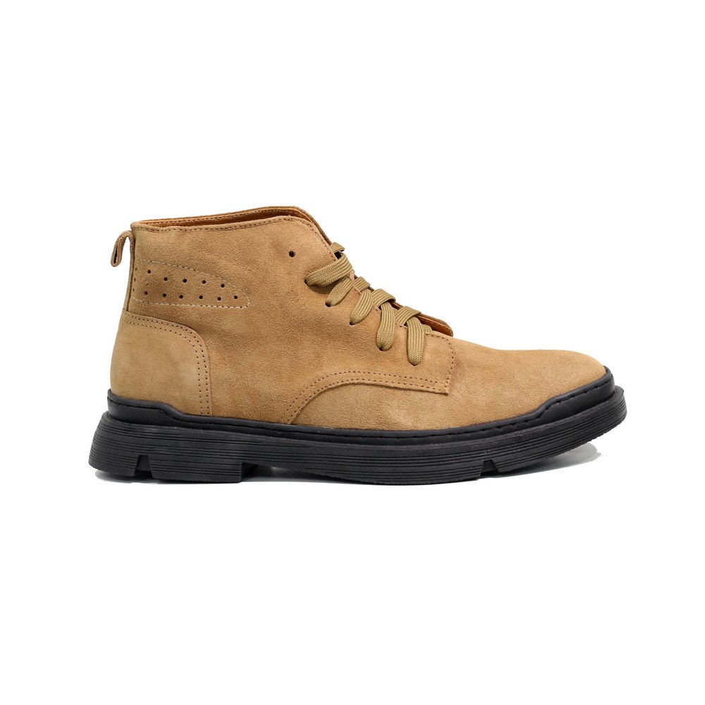 Giày boots da lộn INICHI G1125 cổ lửng có may đế