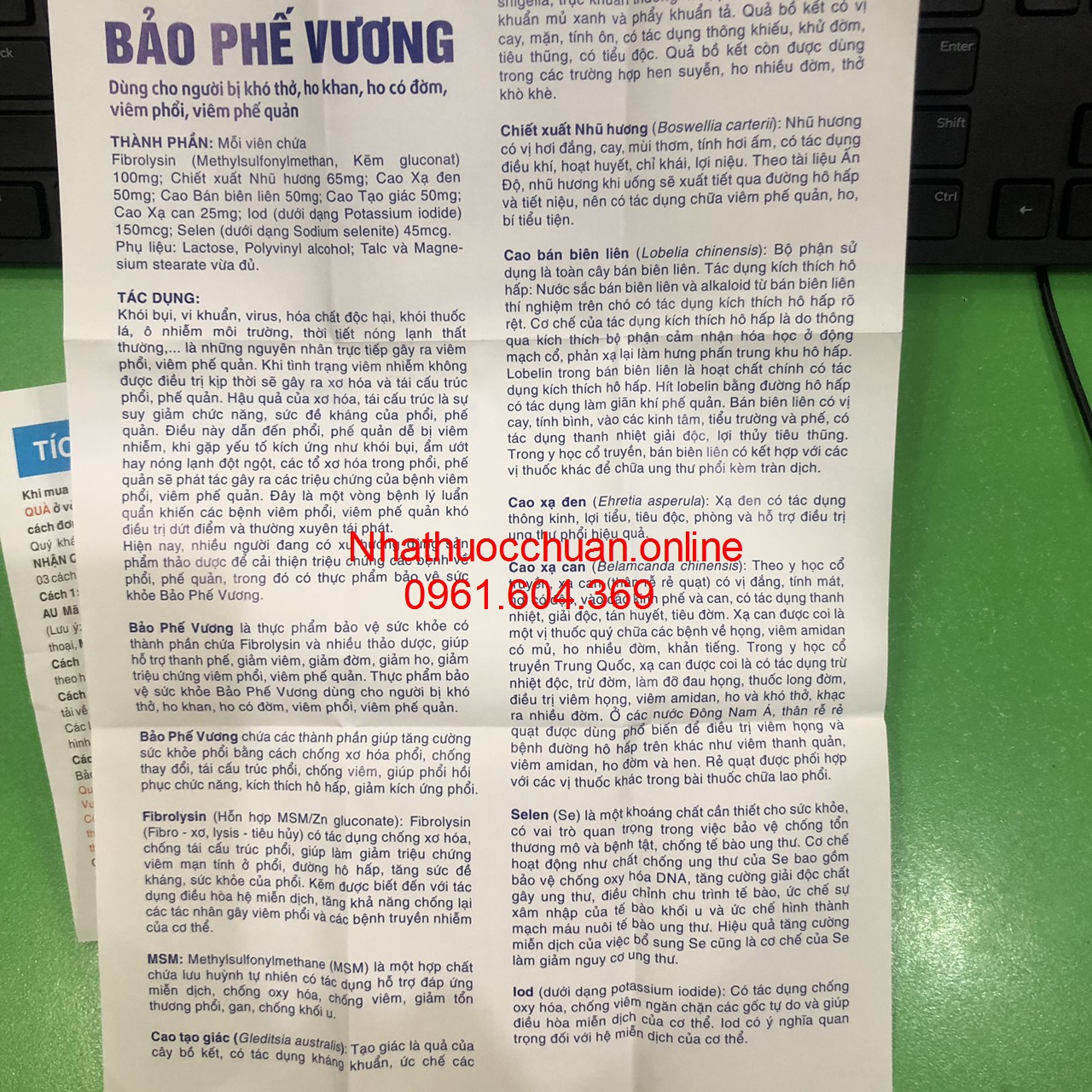 Bảo Phế Vương ( Hộp 3 vỉ * 10 viên)