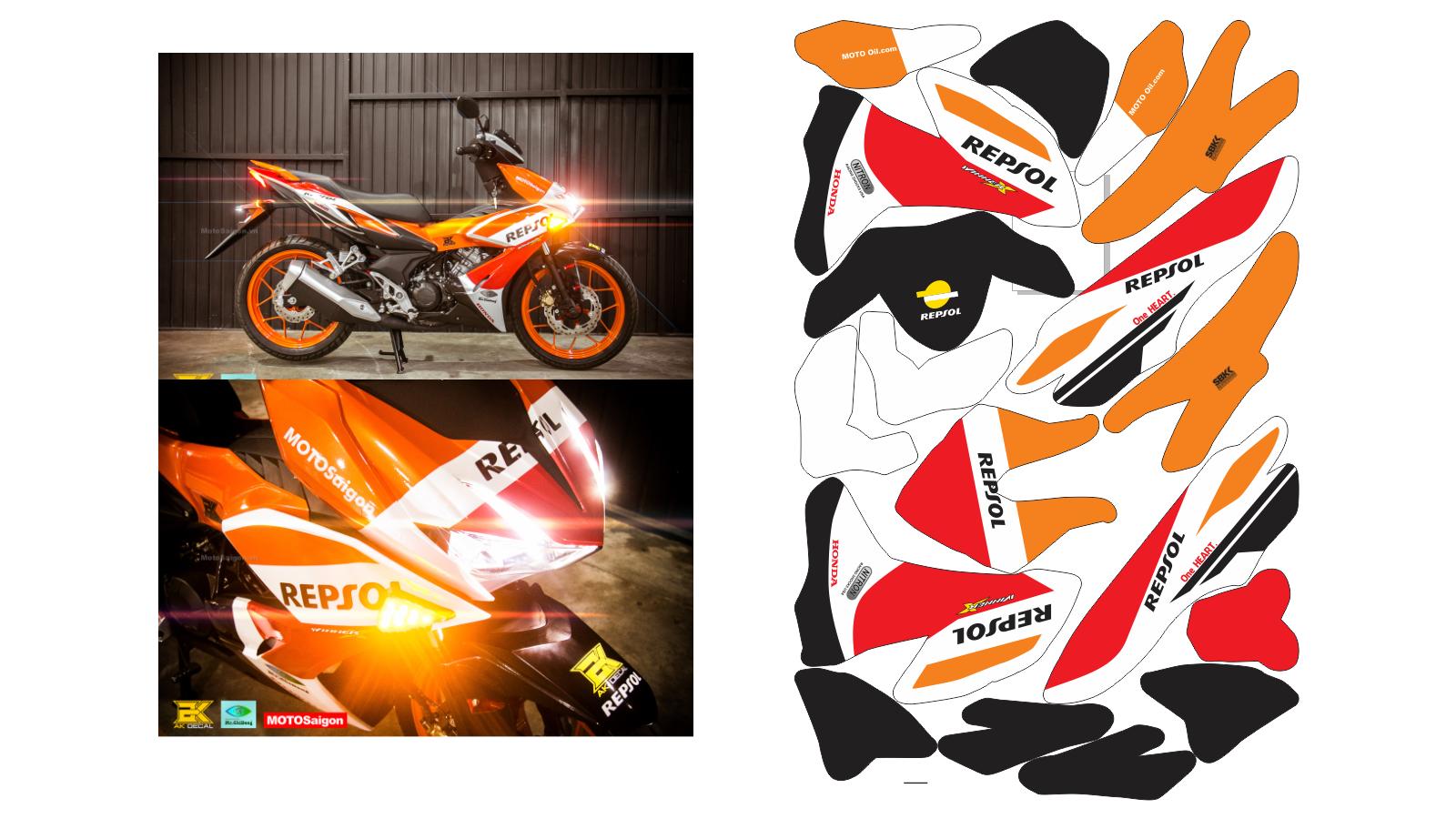 Tem trùm winner x vàng đen repsol