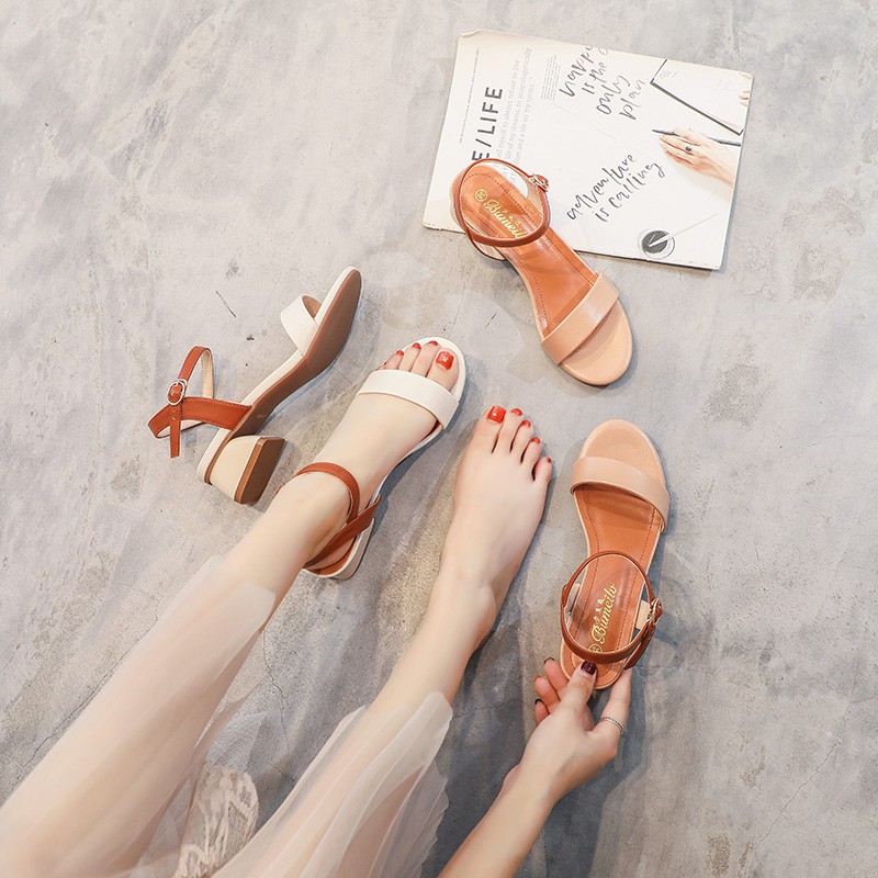 [HCM]Giày sandal gót vuông 3p RF