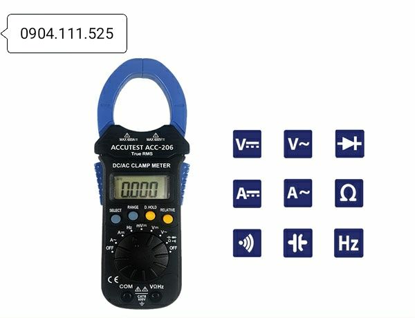 [HCM]Ampe kìm đo dòng AC/DC ACCUTEST ACC-206 (600A)