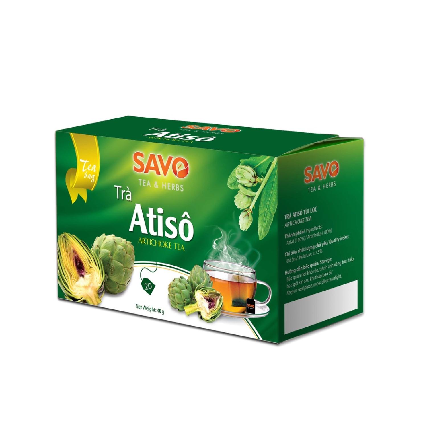Trà SAVO Atiso túi lọc (20 gói x 2g)