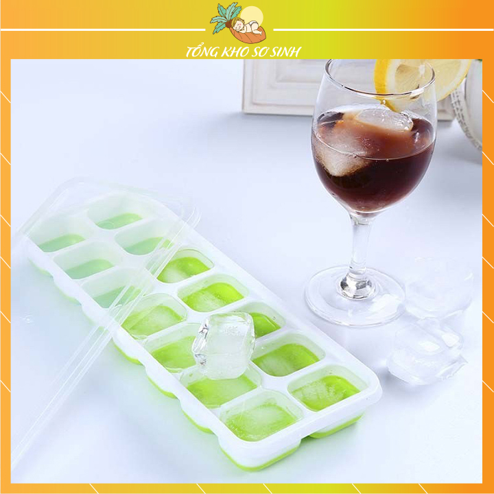 Khay đá có nắp đậy silicon 14 viên, khay đựng đá tủ lạnh, làm đá, thạch, kem bảo quản chống mùi tuyệt đối, khay đá silicon , khay nước đá, khay đựng đá silicon, khay đựng đá, khay đá silicon, khuôn đá silicon,khay đá dẻo