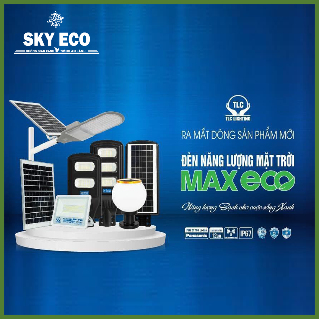 Đèn pha Năng Lượng Mặt Trời Max Eco TLC 50W
