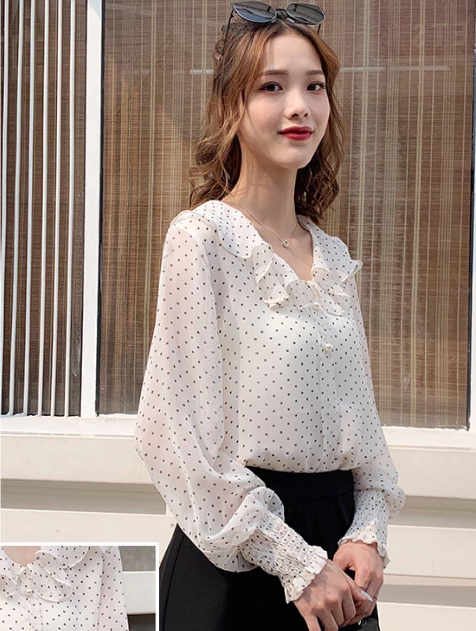 ÁO SƠ MI CHẤM BI CỔ TIM BEYEU1688 - BY6367