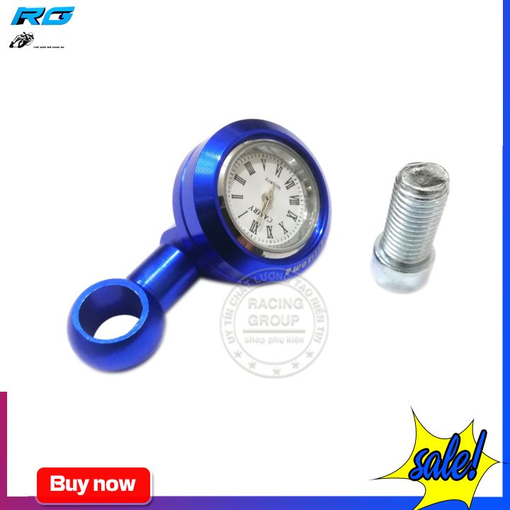 [HCM]Đồng hồ chân gương xe máy xanh dương + tặng kèm ốc 10 ly zen thuận