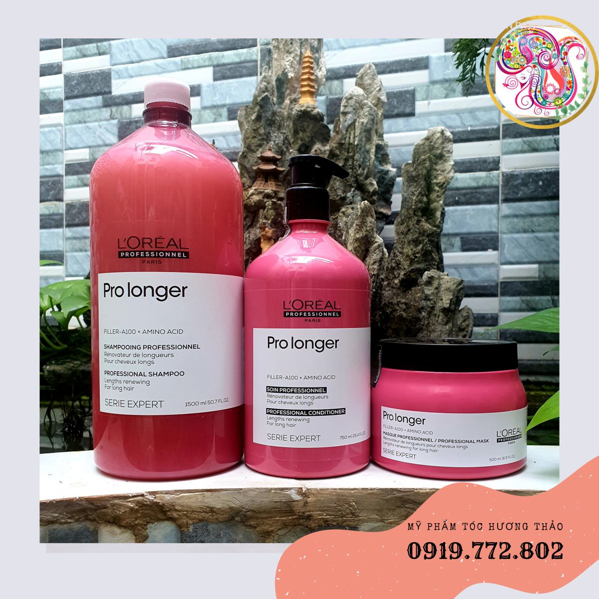 Dầu gội l'oreal pro longer shampoo giảm đứt gãy & làm dài tóc 300ml/500ml/1500ml