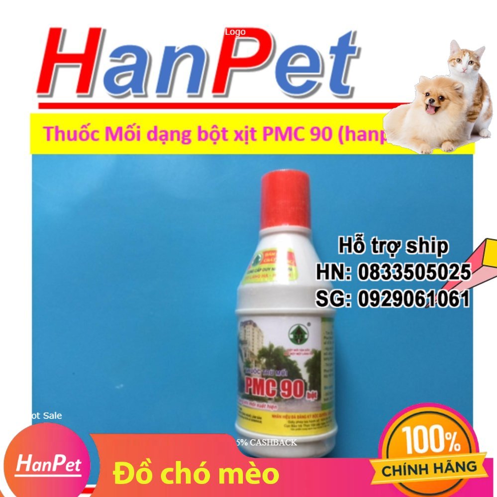 Hanpet - (1 lọ) Thuốc diệt mối dạng bột xịt PMC 90 - 100gr ( 432) (Chưa bao gồm hộp nhử mối)