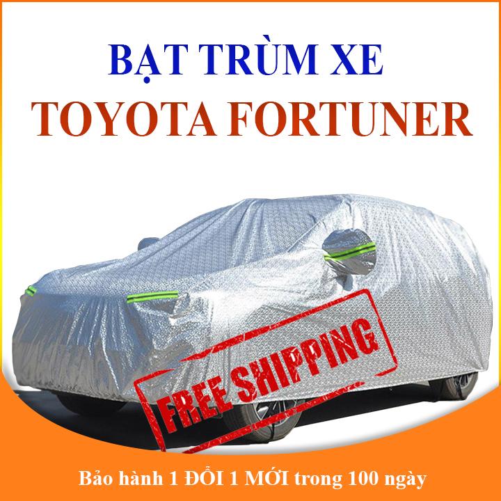 Bạt phủ xe ô tô Toyota Fortuner 7 chỗ với 3 lớp tráng nhôm chống nắng, mưa, bụi bẩn có dây buộc chống trộm TẶNG kèm túi du lịch tiện lợi